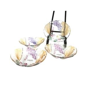 Vtg Japan Mikasa Bowls Savior Vivre Crystal  Fruit Dessert  Candy  Set Of 4